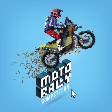 Moto ralli. Vektör amblemi
