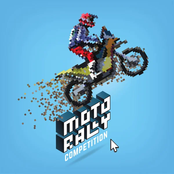 Moto Rally. Emblème vectoriel — Image vectorielle