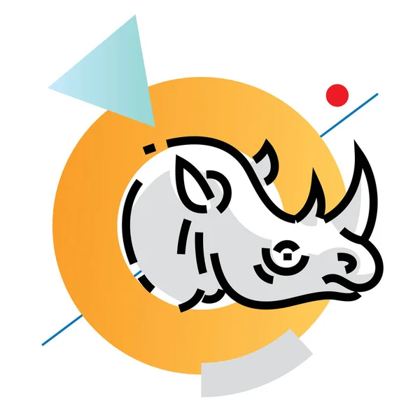 Rhinoceros head. Flat style — Stock Vector