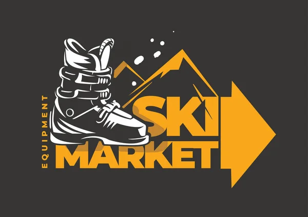 Ski marknaden emblem — Stock vektor