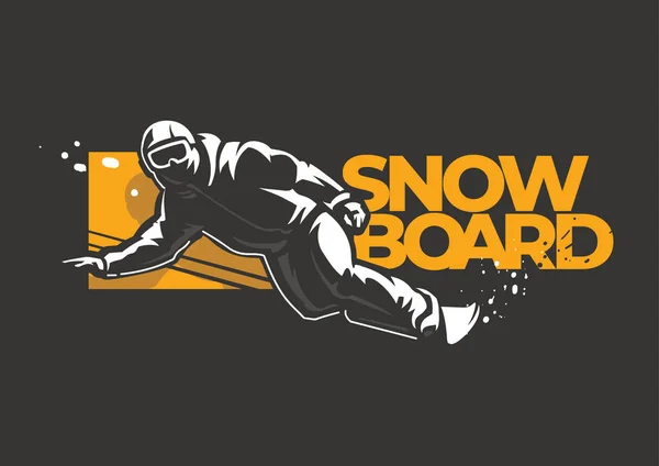 Snowboarder man riding on slope — Stock Vector