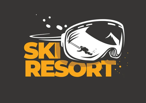 Ski resort embleem — Stockvector