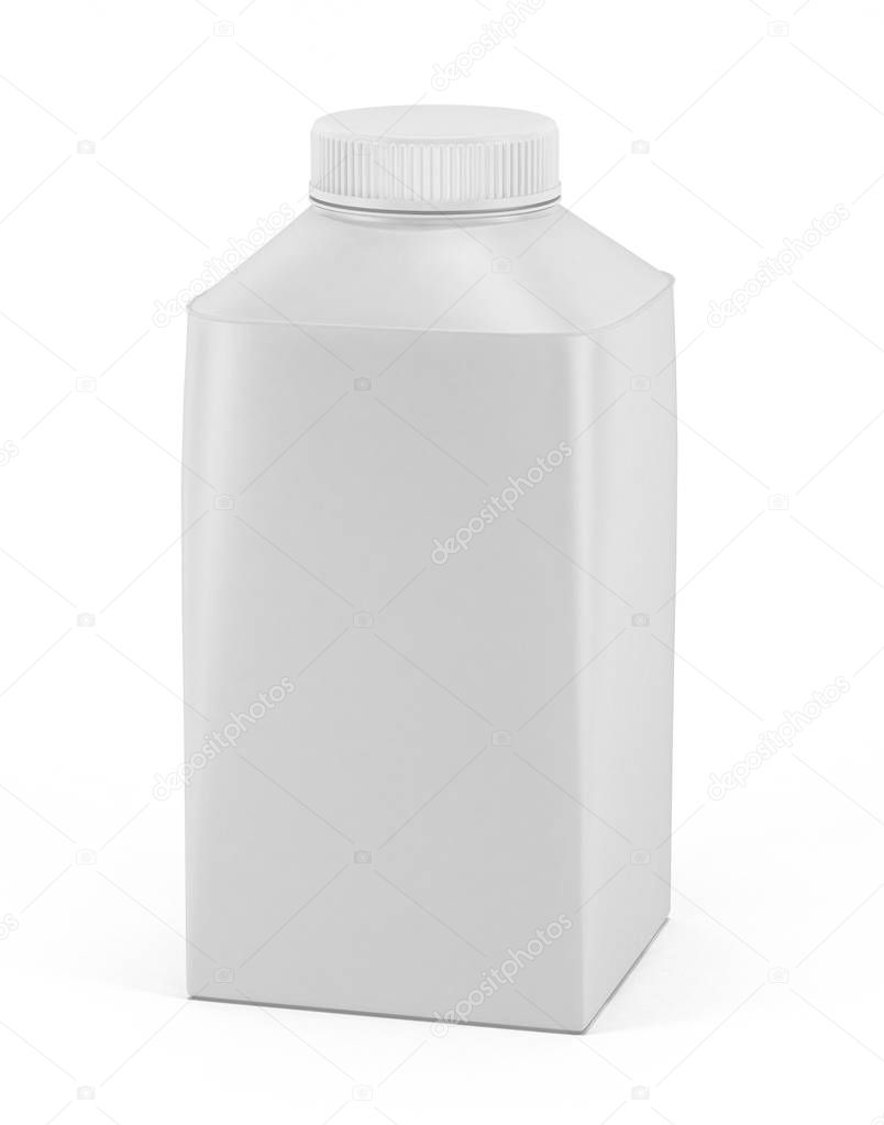 Blank white yoghurt or milk pack with lid