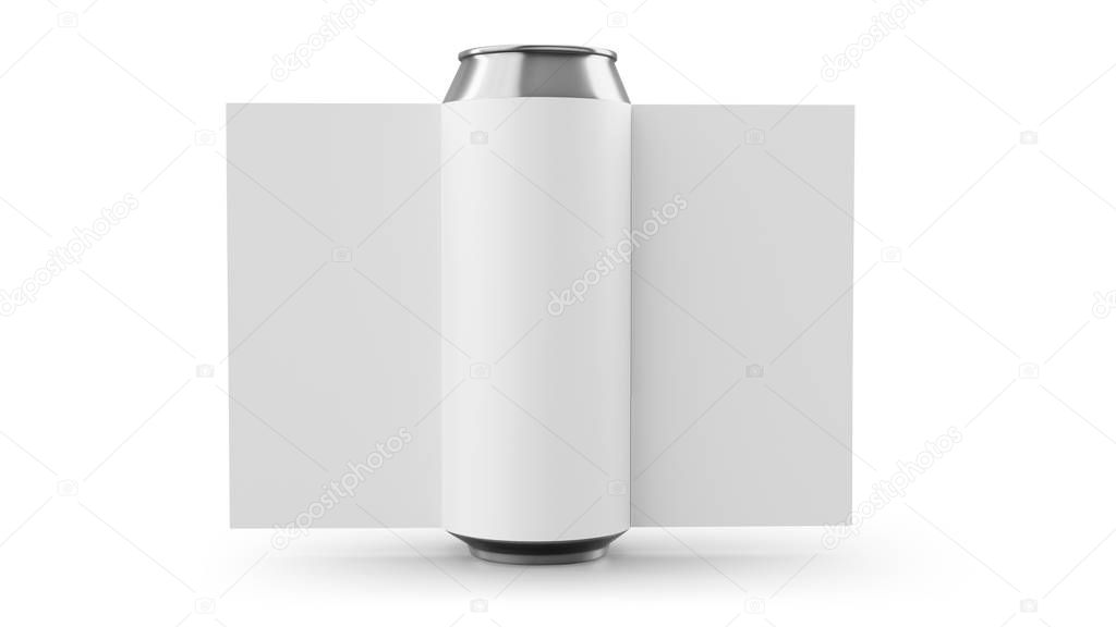 Aluminum cans with label Isolated on white