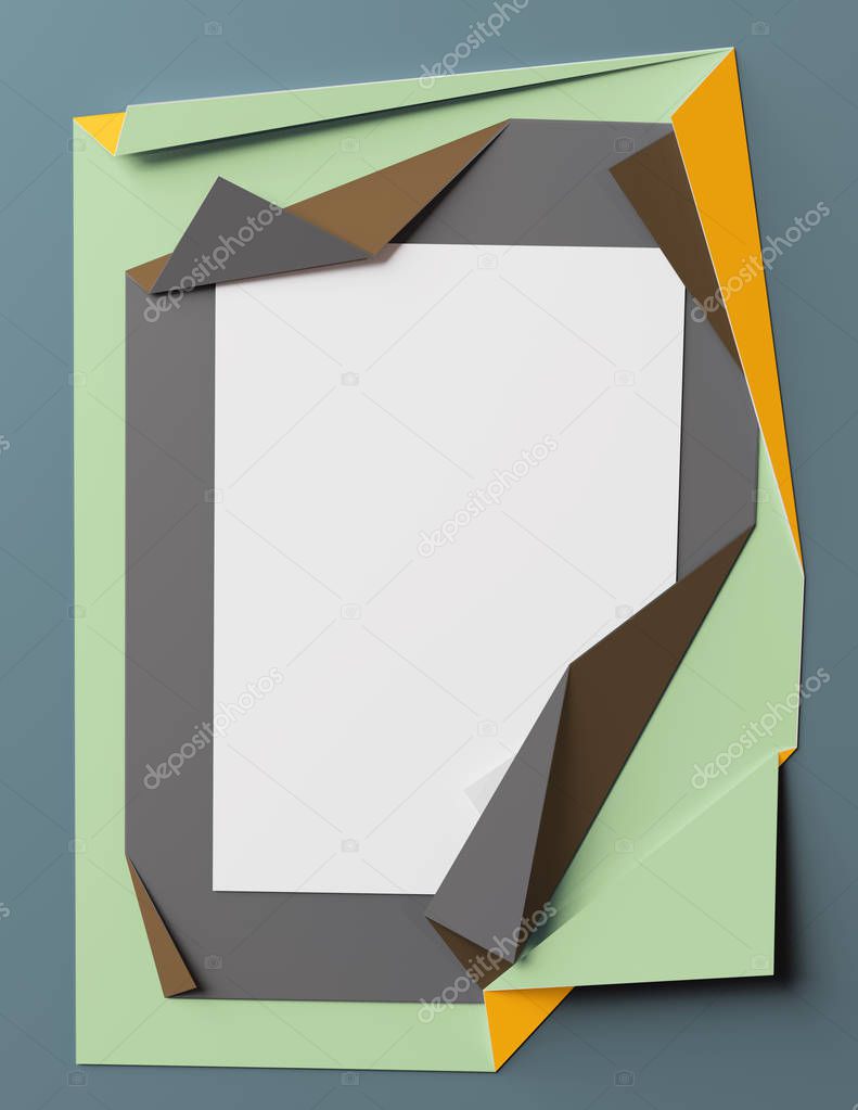Folded colored paper