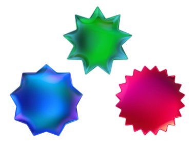 Bir dizi yanardöner şekil.