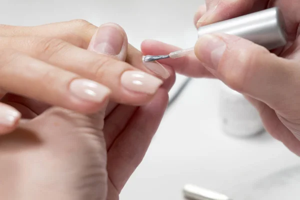 Nail Beauty Process Polering Och Målning — Stockfoto