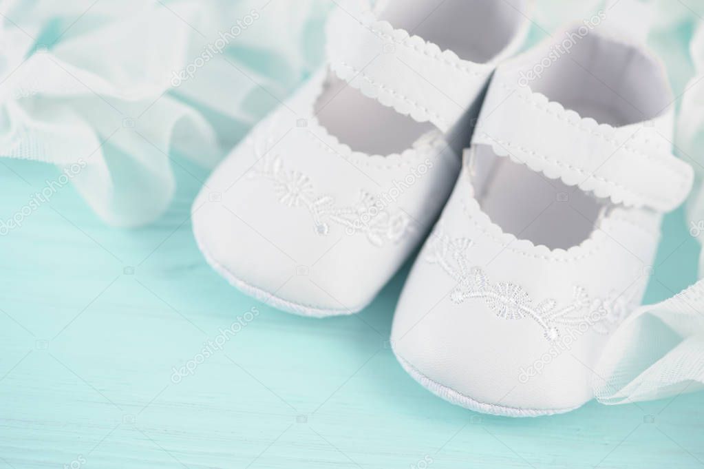 Baby background with shoes