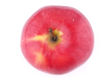 Beyaz arkaplanda kırmızı elma