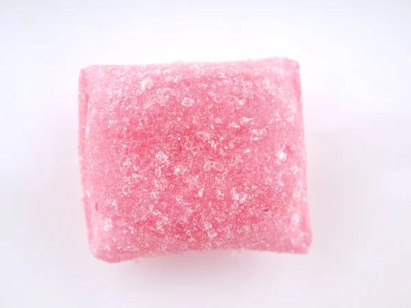 Roze Suikergoed Een Witte Achtergrond — Stockfoto