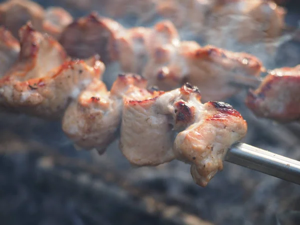 Gegrild vlees gekookt op de grill — Stockfoto