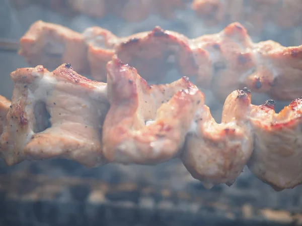 Gegrild vlees gekookt op de grill — Stockfoto