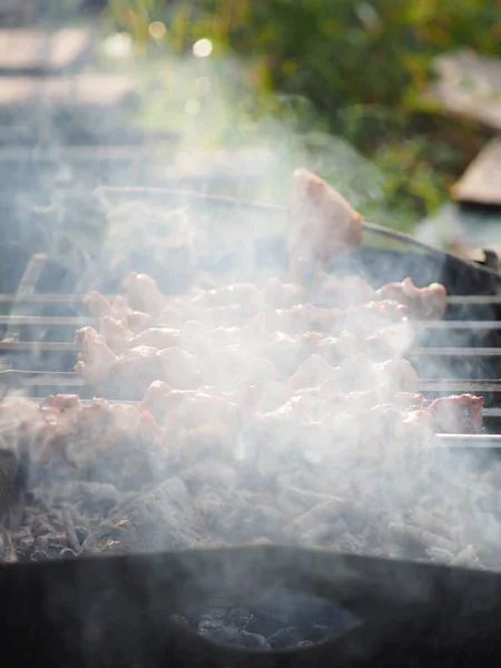 Viande grillée cuite sur le gril — Photo