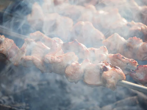 Gegrild vlees gekookt op de grill — Stockfoto