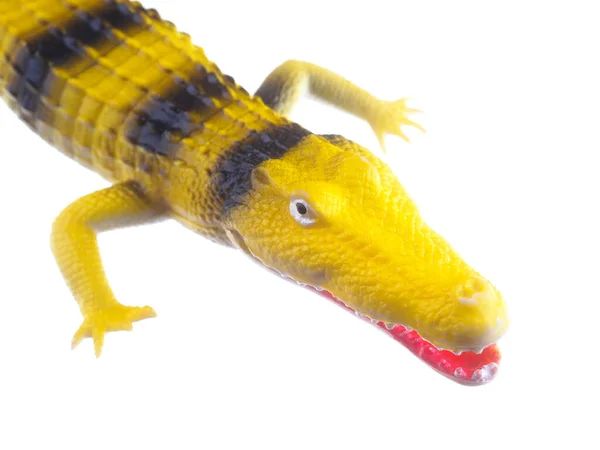 白色背景上的玩具鳄鱼 — 图库照片