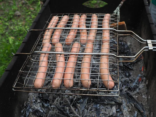 Salchichas Parrilla Verano — Foto de Stock