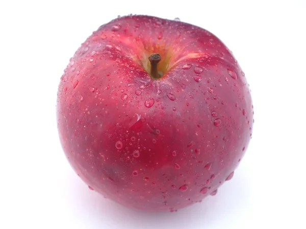 Red Apple Droplets White Background — Stock Photo, Image