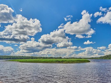 Yazın nehir kıyısında.