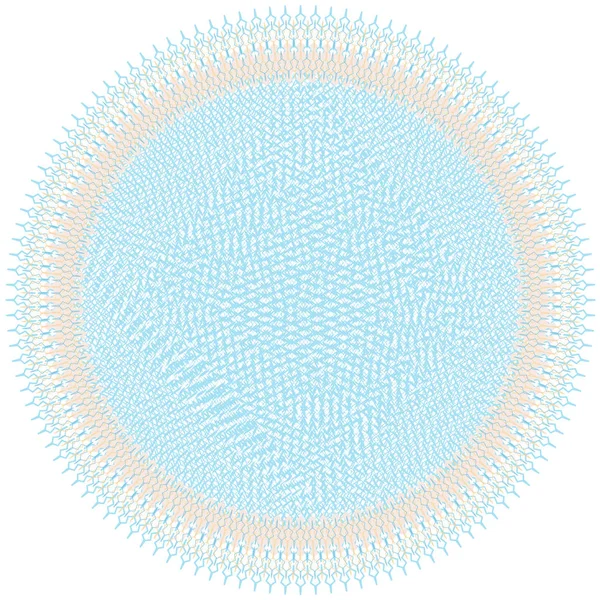 Serviette Ronde Bleue Beige Avec Frange Décorative Isolée Sur Blanc — Image vectorielle