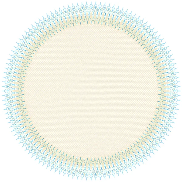 Serviette Ronde Ajourée Couleur Beige Avec Frange Bleue Décorative Isolée — Image vectorielle
