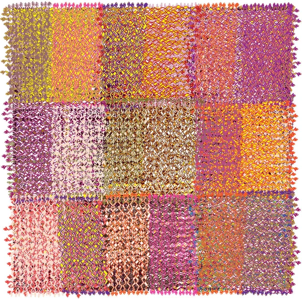 Tapis Avec Motif Géométrique Avec Rangée Éléments Rectangulaires Colorés Tissés — Image vectorielle