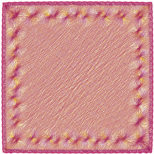 在紫罗兰色 橙色装饰框架编织蕾丝餐巾 — 图库矢量图片