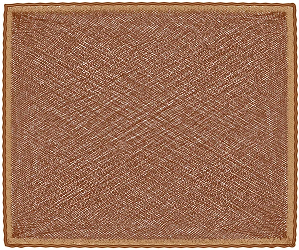 Tappetino Iuta Con Motivo Diagonale Frangia Marrone Colori Beige Isolati — Vettoriale Stock