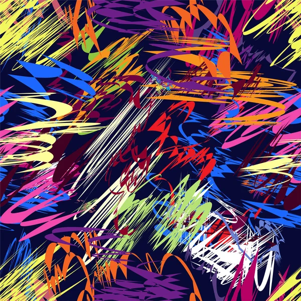 Grunge rayas irregular caótico patrón inconsútil colorido — Vector de stock