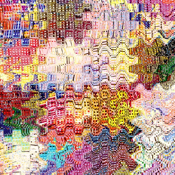 Grunge rayado, manchado, ondulado, zigzag acolchado fondo arco iris —  Fotos de Stock