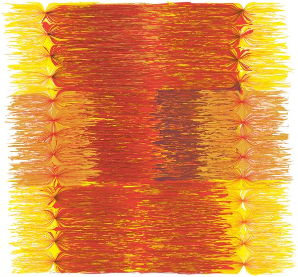 Tapis Rayures Grunge Décoratif Avec Frange Orange Jaune Rouge Isolé — Image vectorielle