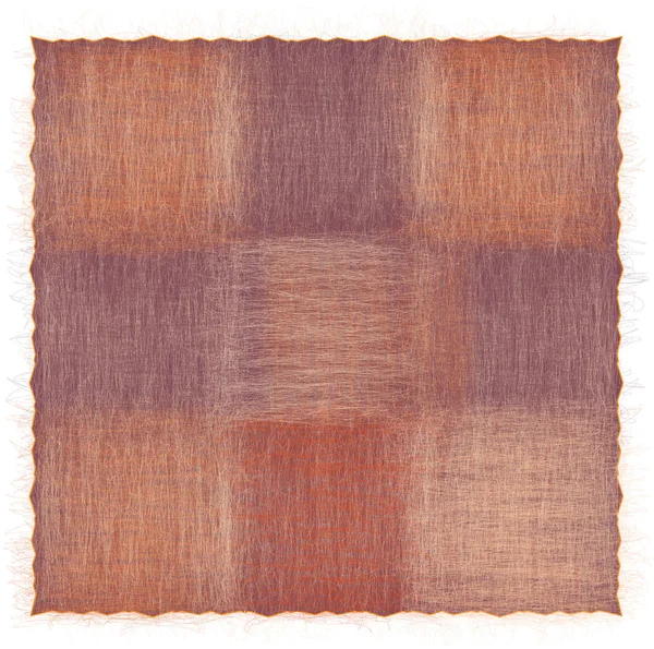 Tappeto Shaggy quadrato a quadretti nei colori arancio, beige, marrone — Vettoriale Stock