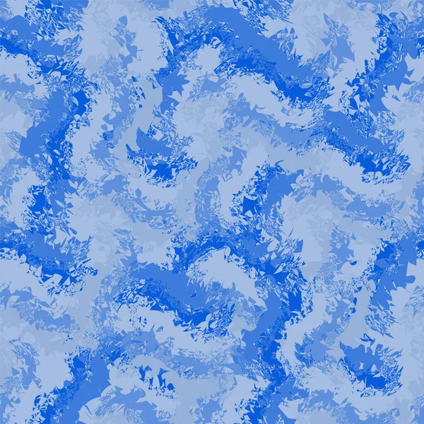 Бесшовный Гранж Волнистый Зигзаг Грубый Шаблон Веб Дизайна Синих Цветах — стоковый вектор