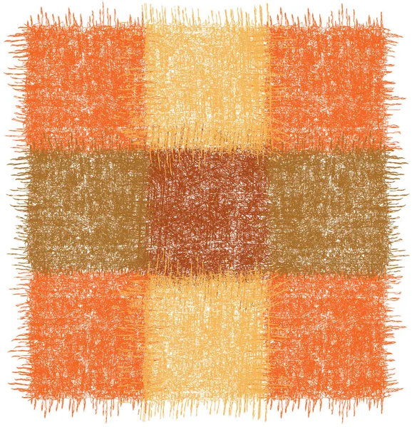 Tapis Rustique Carreaux Tapis Tapis Serviette Serviette Avec Des Éléments — Image vectorielle