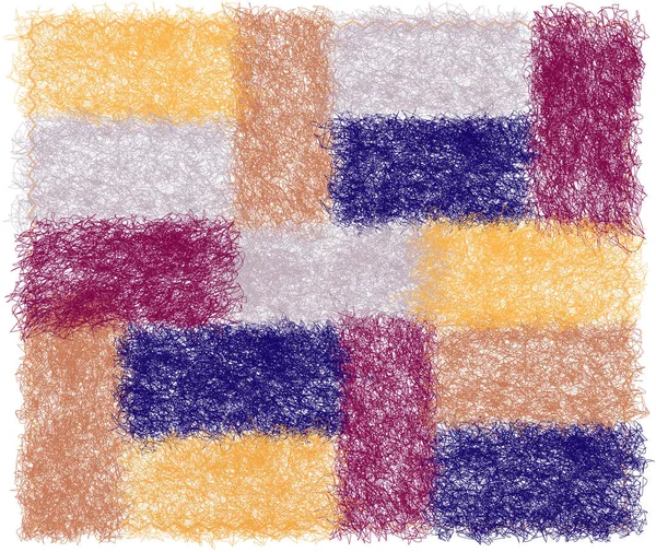 Fauteuil Moelleux Multicolore Plaid Avec Grunge Tissé Éléments Rectangulaires Isolés — Image vectorielle