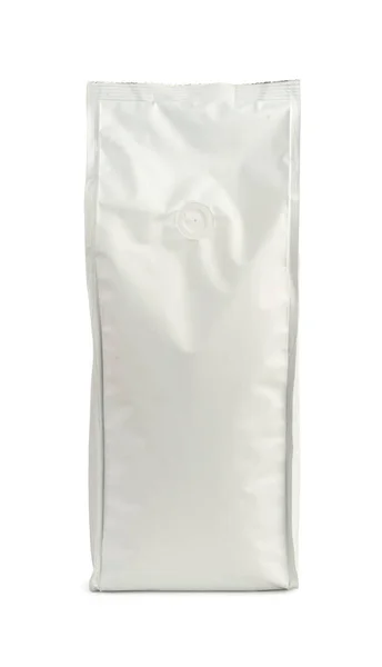 White Foil Coffee Bean Bag — Stock Photo, Image
