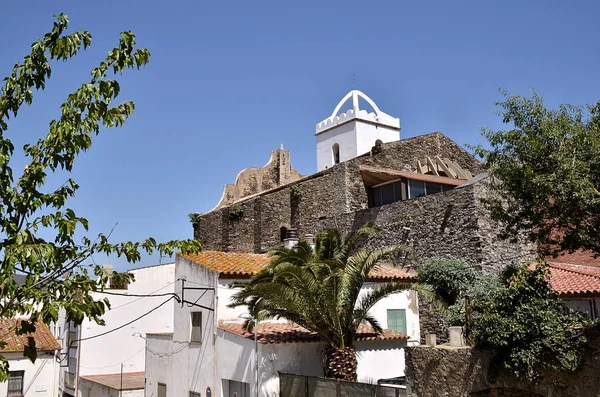 Città Chiesa Santa Maria Les Neus Port Selva Puerto Selva — Foto Stock