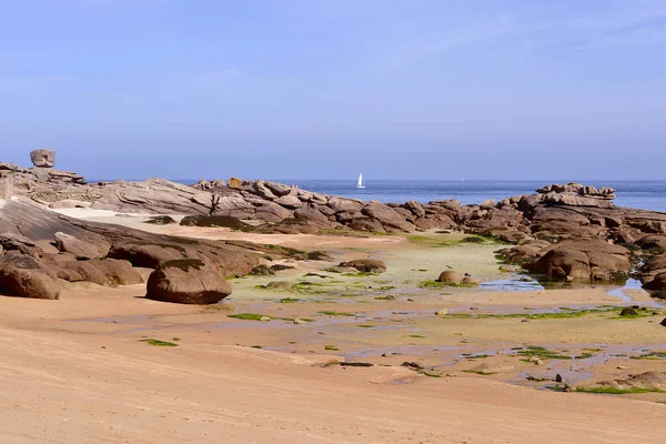 Famous Pink Granite Coast Cte Granite Rose French Beach Peninsula — Stock Photo, Image