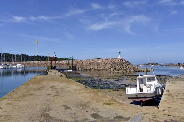 Hafen Der Rosafarbenen Granitküste Cte Granit Rose Auf Französisch Bei — Stockfoto