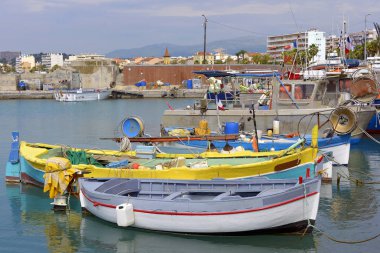Cros bağlantı noktası Cagnes-sur-Mer, küçük teknelerle komün güneydoğu Fransa'da Provence-Alpes-Cte d'Azur bölgesindeki Alpes-Maritimes bölümünde