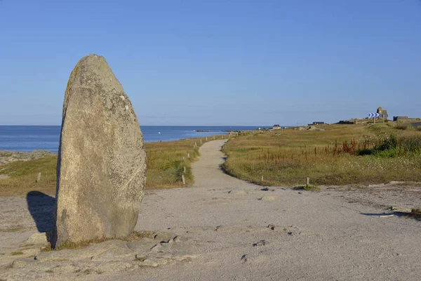 Menhir Long Stone Menhir Pierre Longue French Wild Coast Pouliguen — Stock Photo, Image
