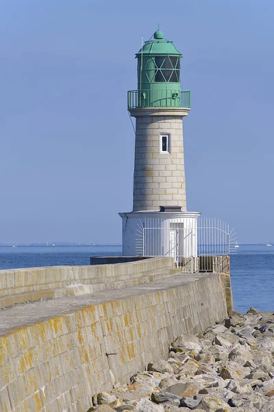 Lighthouse Trehic Jetty Croisic Commune Loire Atlantique Department Western France — Stock Photo, Image