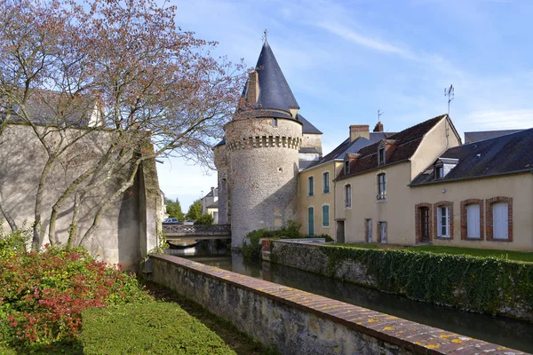 Keep Fortified Gate Saint Julien Huisne River Fert Bernard Commune — Stock Photo, Image