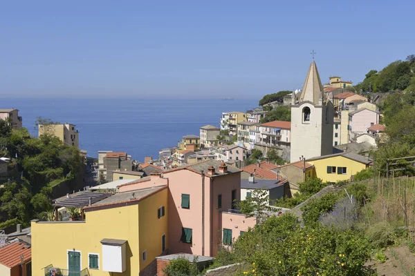 Village Riomaggiore Commune Province Spezia Situated Small Valley Liguria Region — Stock Photo, Image