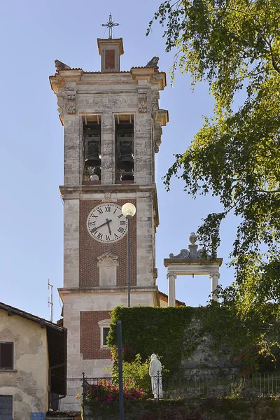 Dzwonnica Kościoła Santuario Wiosce Santa Maria Del Monte Miejscowość Varese — Zdjęcie stockowe