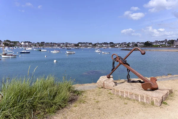 Port Marine Anchor Ploumanac Village Commune Perros Guirec Found Region — Stock Photo, Image