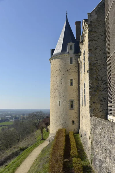 Burgfried Von Sainte Suzanne Eines Der Schönsten Dörfer Befestigte Stadt — Stockfoto