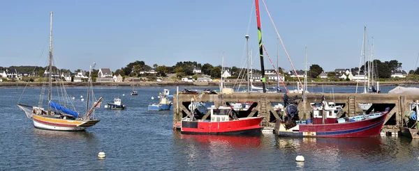 Panorama Portu Trinit Sur Mer Gmina Departamencie Morbihan Regionie Bretanii — Zdjęcie stockowe