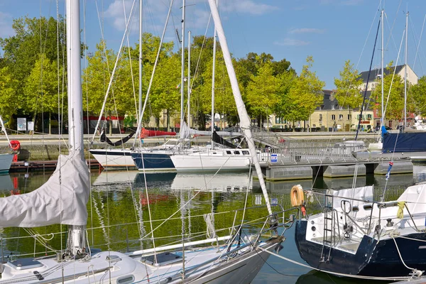 Segelboote Hafen Von Vannes Einer Gemeinde Département Morbihan Der Bretagne — Stockfoto