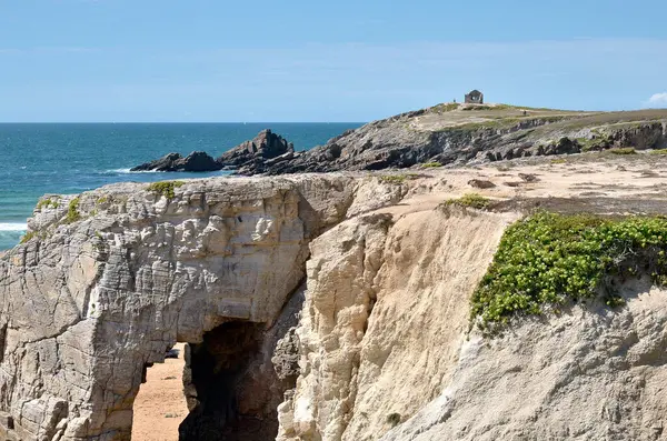 Wild Coast Cte Sauvage Peninsula Quiberon Big Hole Cliff Arche — Stock Photo, Image