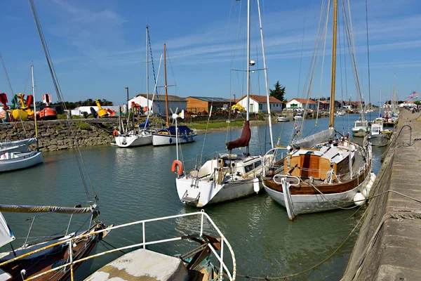 Hafen Von Noirmoutier Lile Bei Flut Der Region Pays Loire — Stockfoto